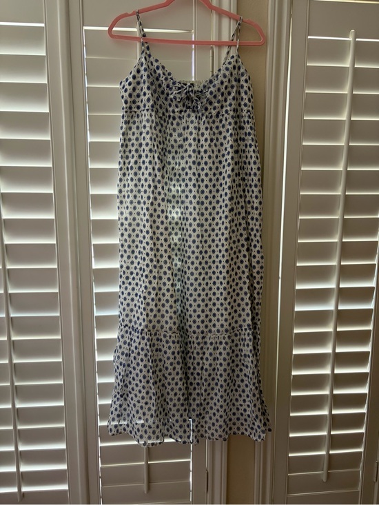 J. Crew Dresses & Skirts - J. Crew White summer Dress with Blue Dot Print